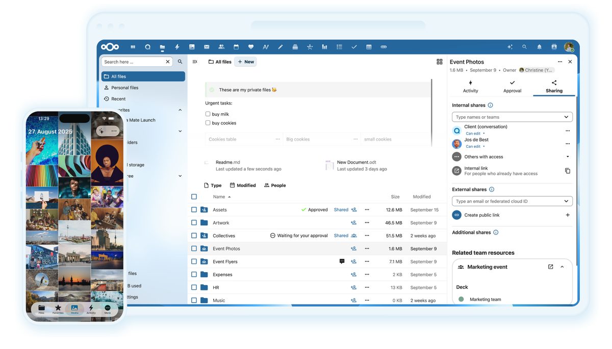 Nextcloud Server interface screenshot from project README