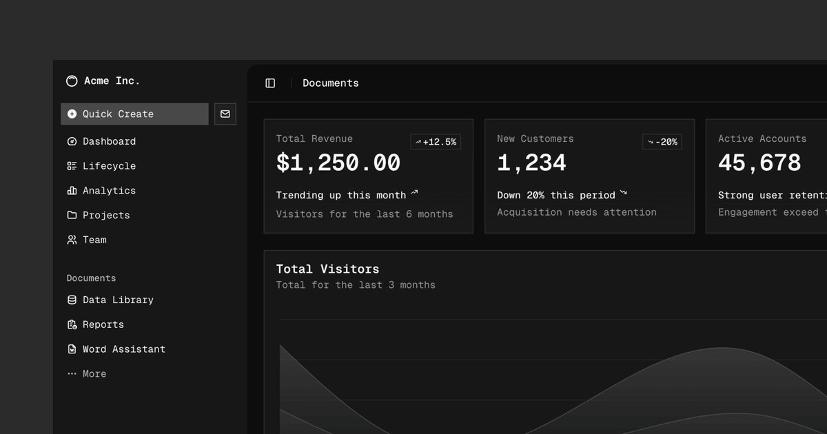 shadcn/ui interface screenshot from project README