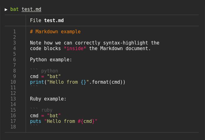Sharkdp Bat interface screenshot from project README