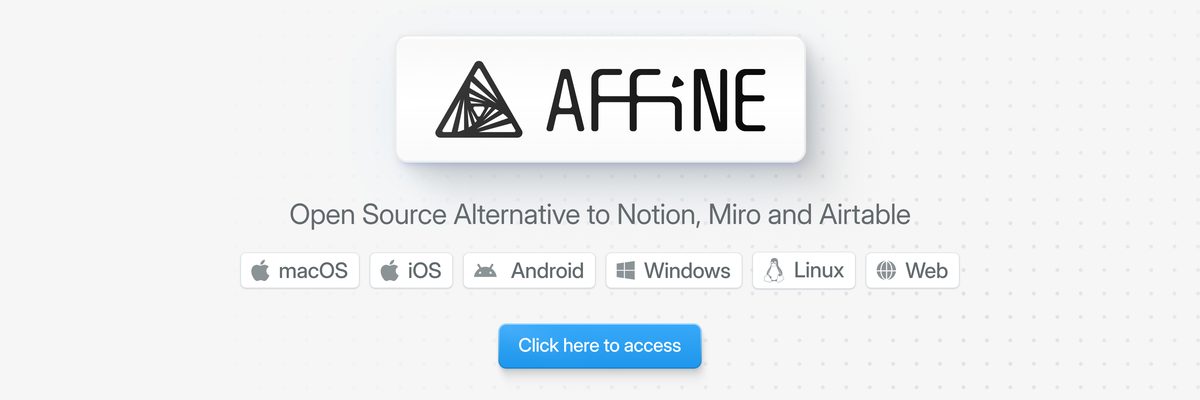 Toeverything AFFiNE interface screenshot from project README